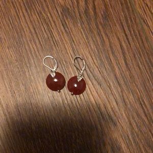 Carnelian dangle earrings in Sterling silver